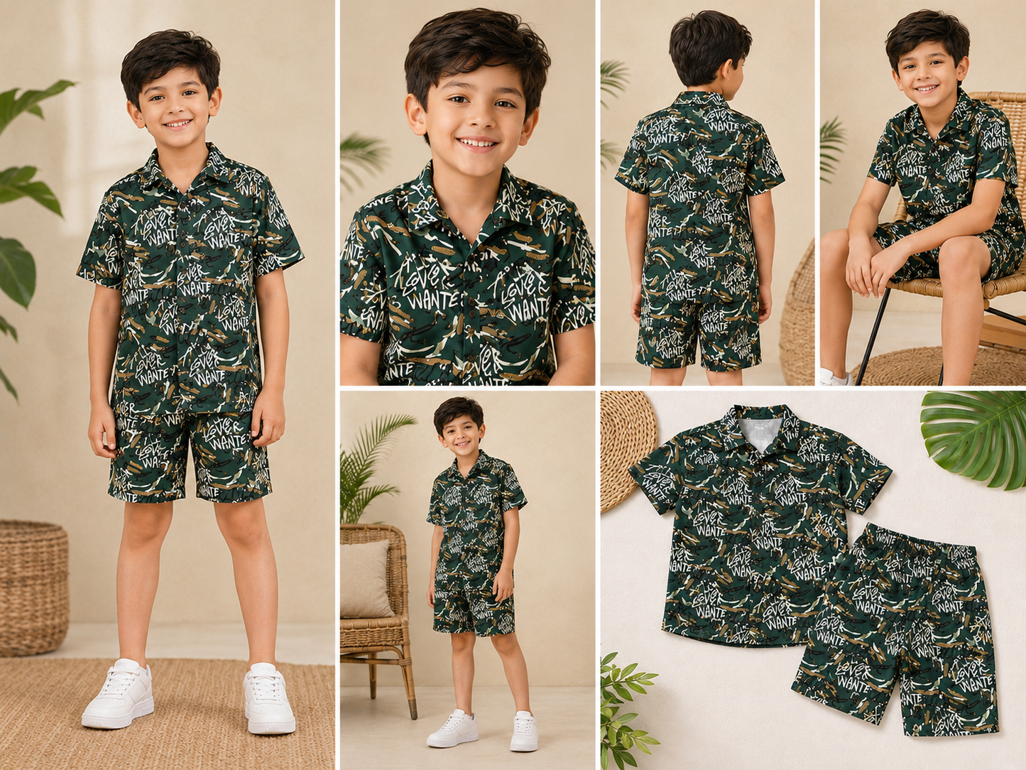 Boys Matching Shirt & Shorts Set