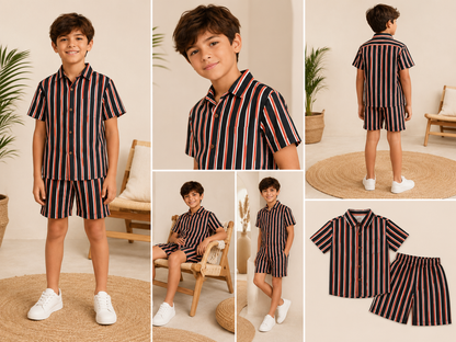 Boys Matching Shirt & Shorts Set