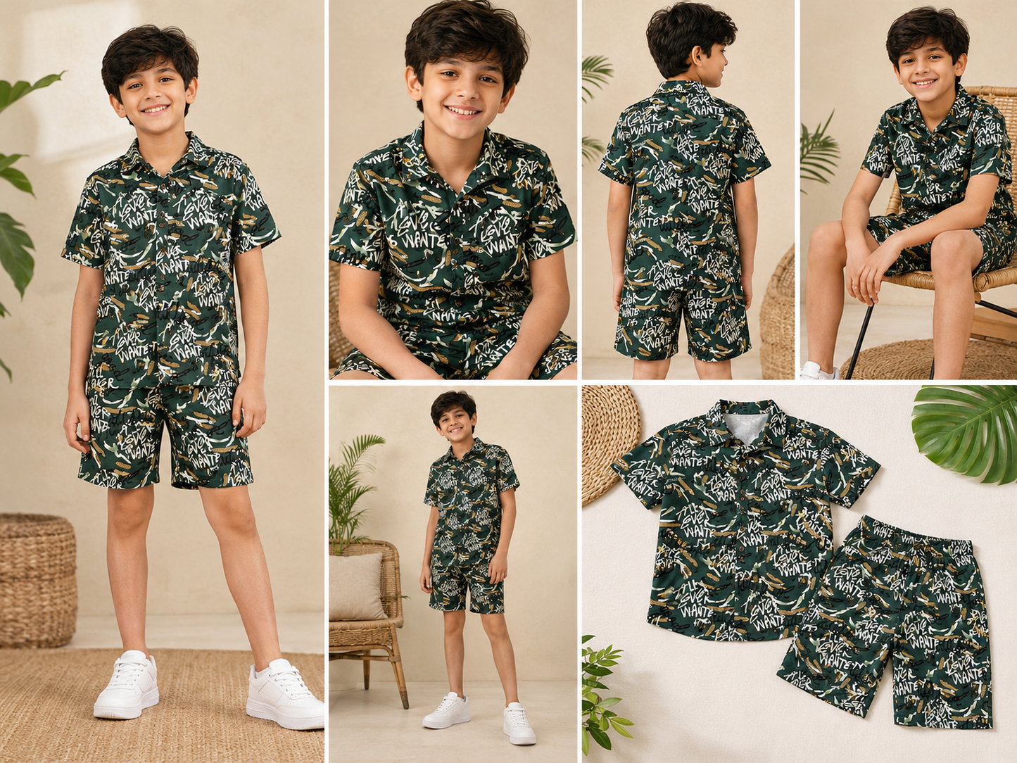 Boys Matching Shirt & Shorts Set