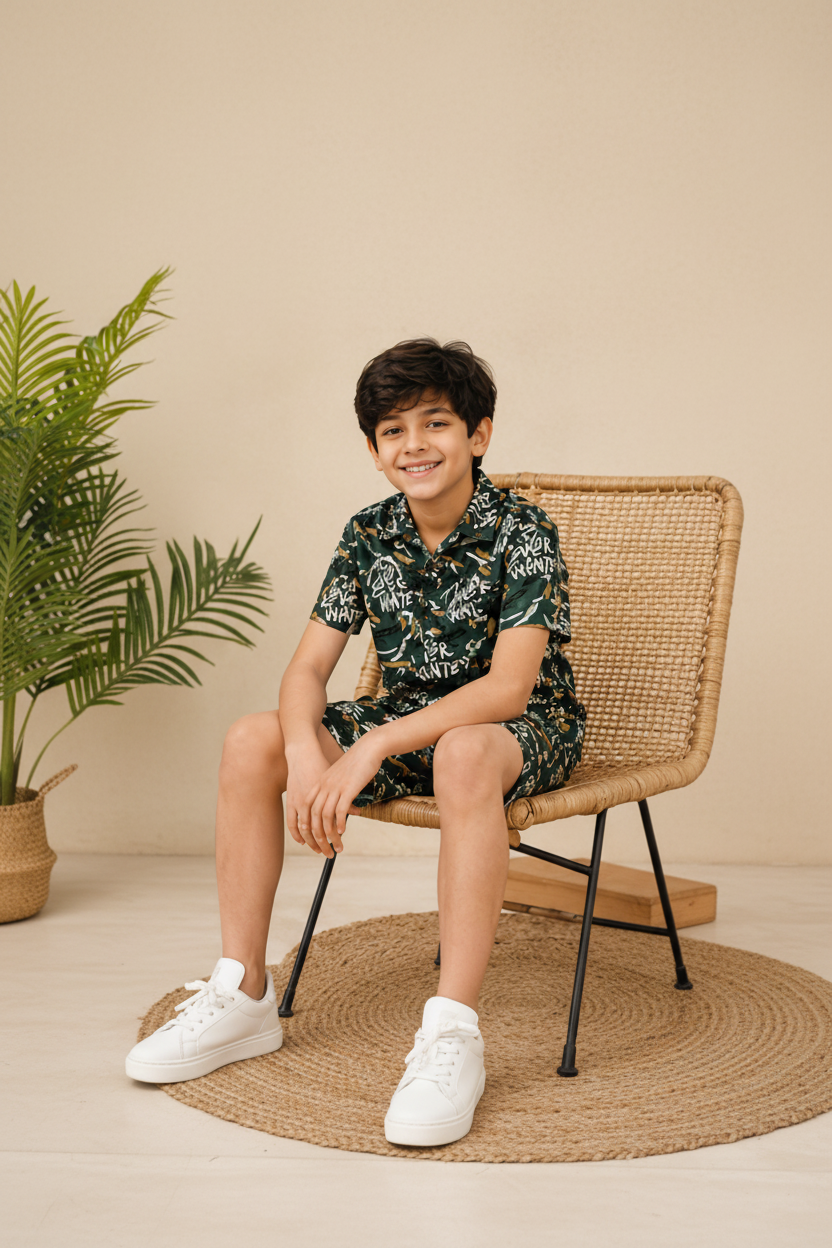 Boys Matching Shirt & Shorts Set