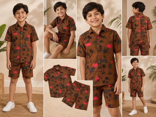Boys Matching Shirt & Shorts Set