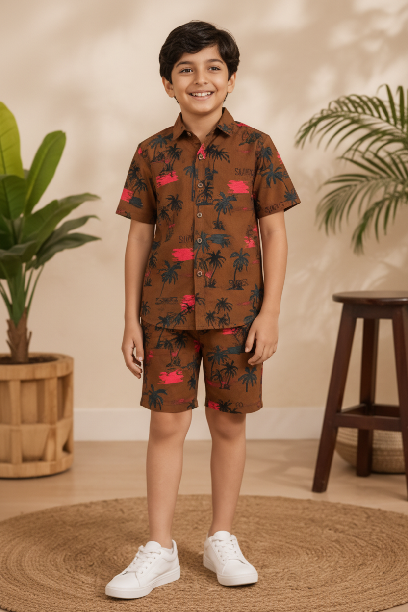 Boys Matching Shirt & Shorts Set