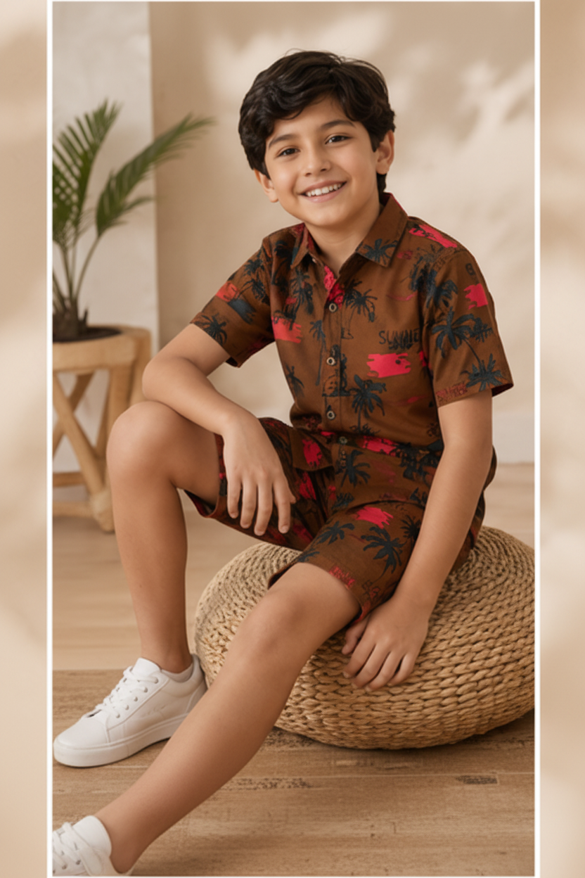 Boys Matching Shirt & Shorts Set