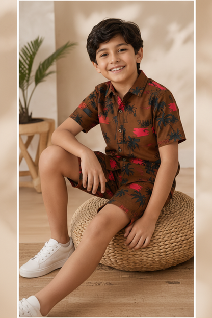 Boys Matching Shirt & Shorts Set