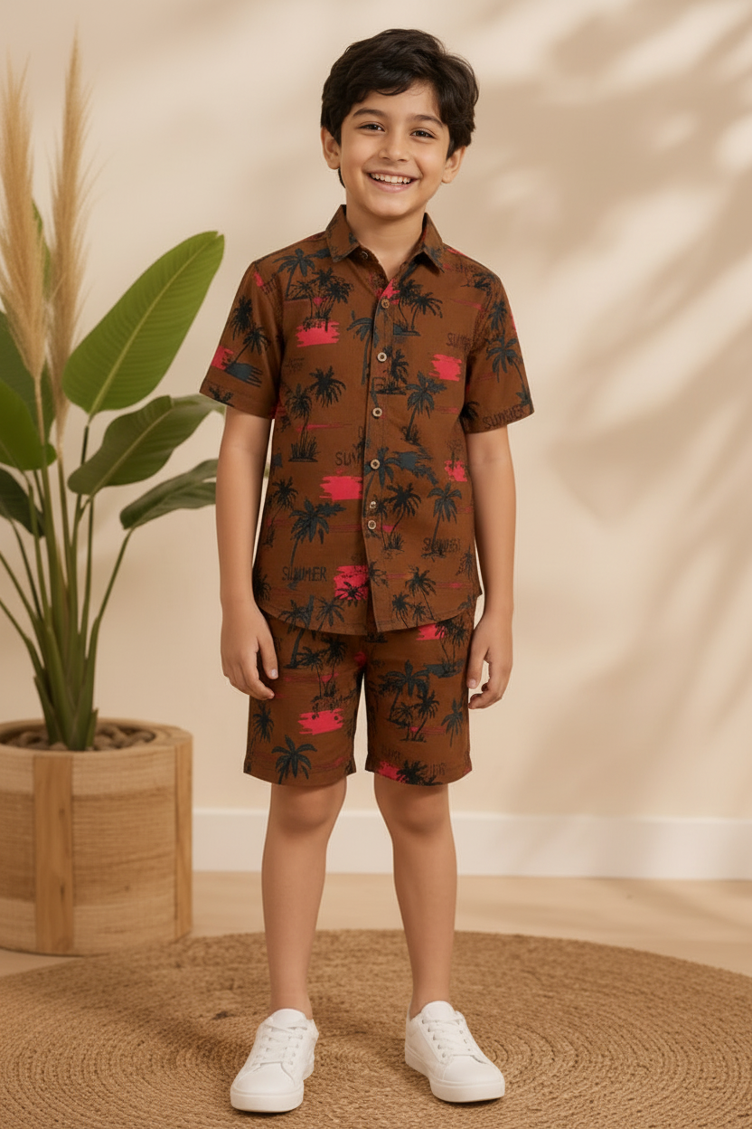 Boys Matching Shirt & Shorts Set