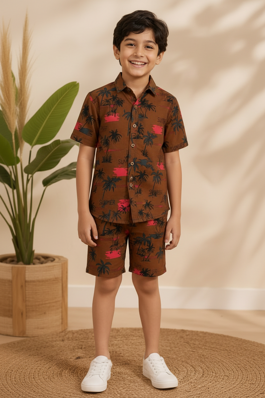 Boys Matching Shirt & Shorts Set