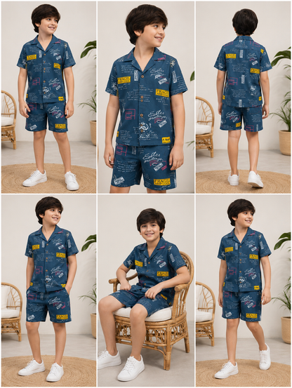 Boys Matching Shirt & Shorts Set