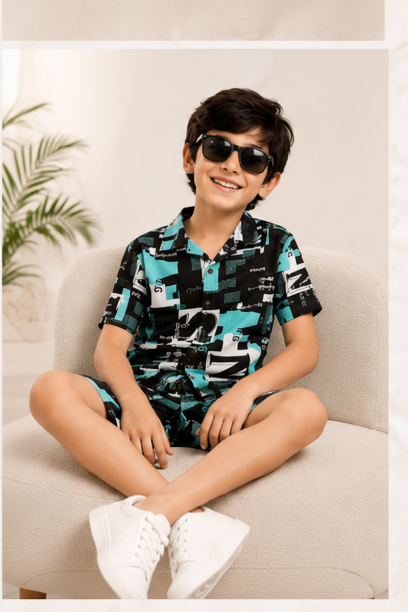 Boys Matching Shirt & Shorts Set
