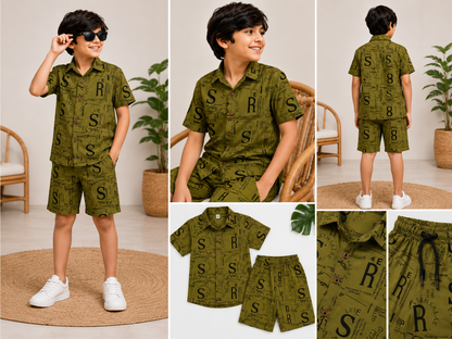 Boys Matching Shirt & Shorts Set