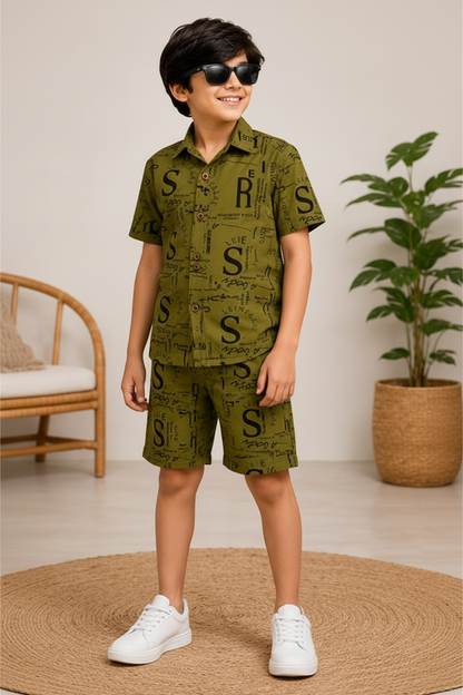 Boys Matching Shirt & Shorts Set