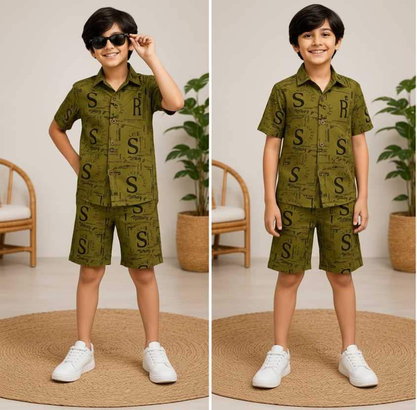 Boys Matching Shirt & Shorts Set