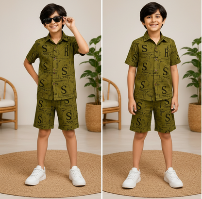 Boys Matching Shirt & Shorts Set
