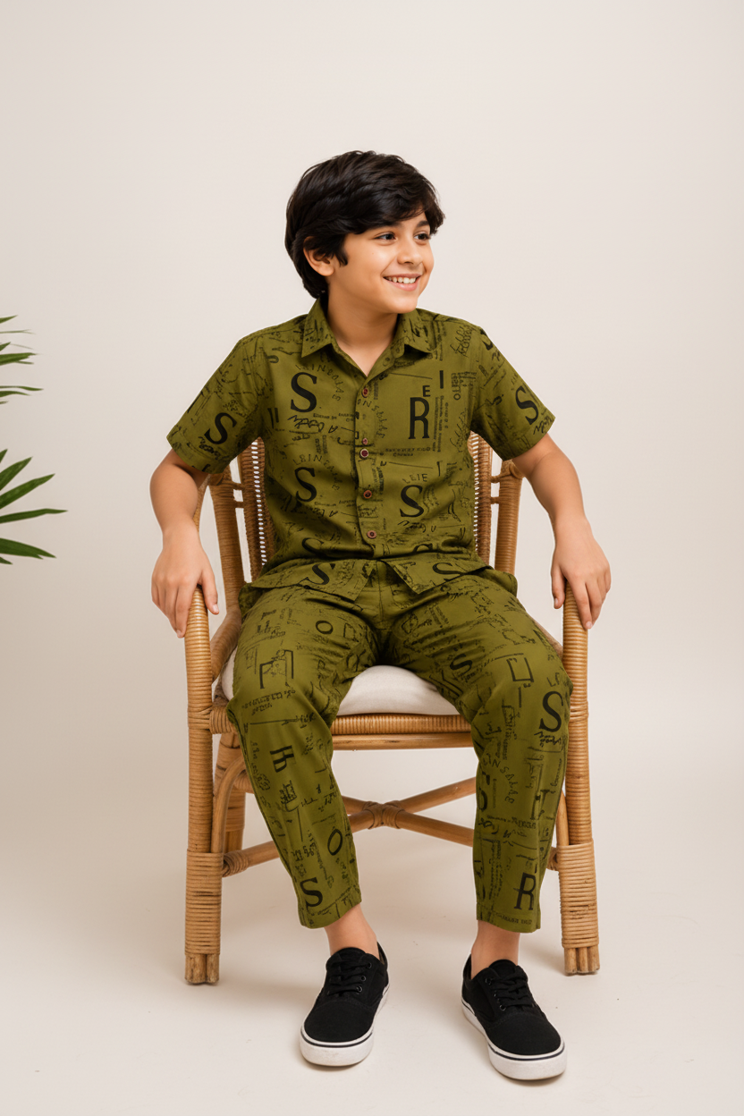 Boys Matching Shirt & Shorts Set