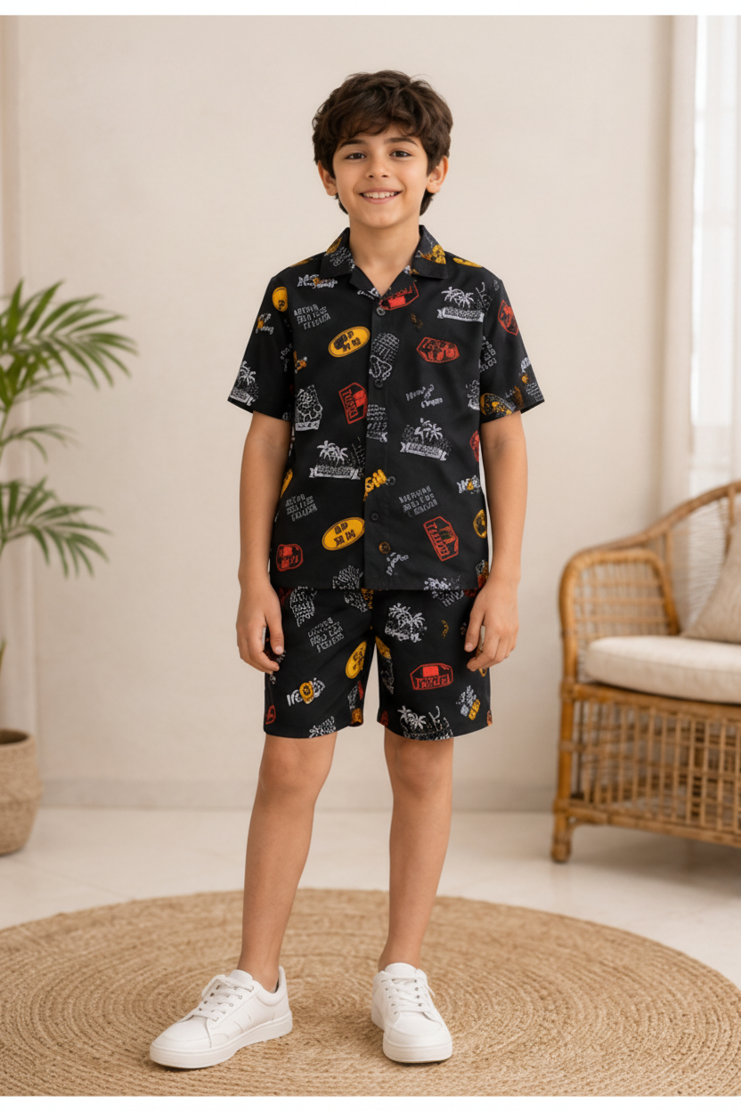 Boys Matching Shirt & Shorts Set