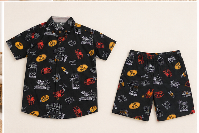 Boys Matching Shirt & Shorts Set
