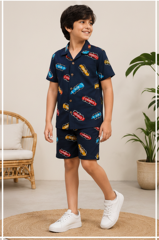 Boys Matching Shirt & Shorts Set