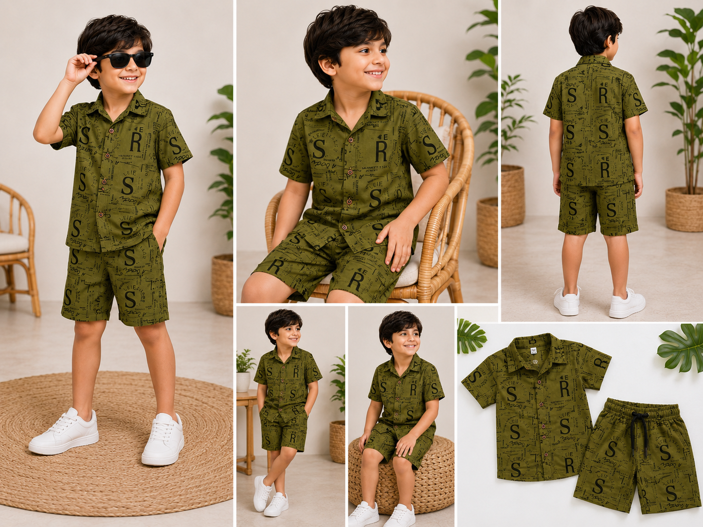 Boys Matching Shirt & Shorts Set