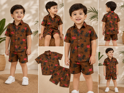 Boys Matching Shirt & Shorts Set