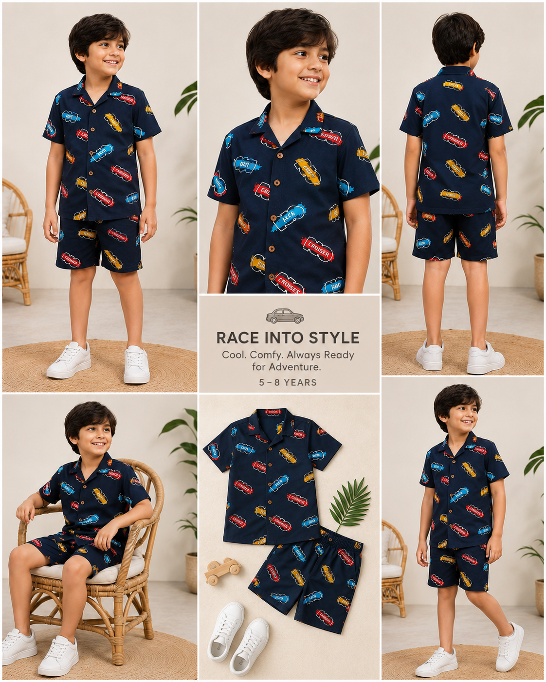 Boys Matching Shirt & Shorts Set