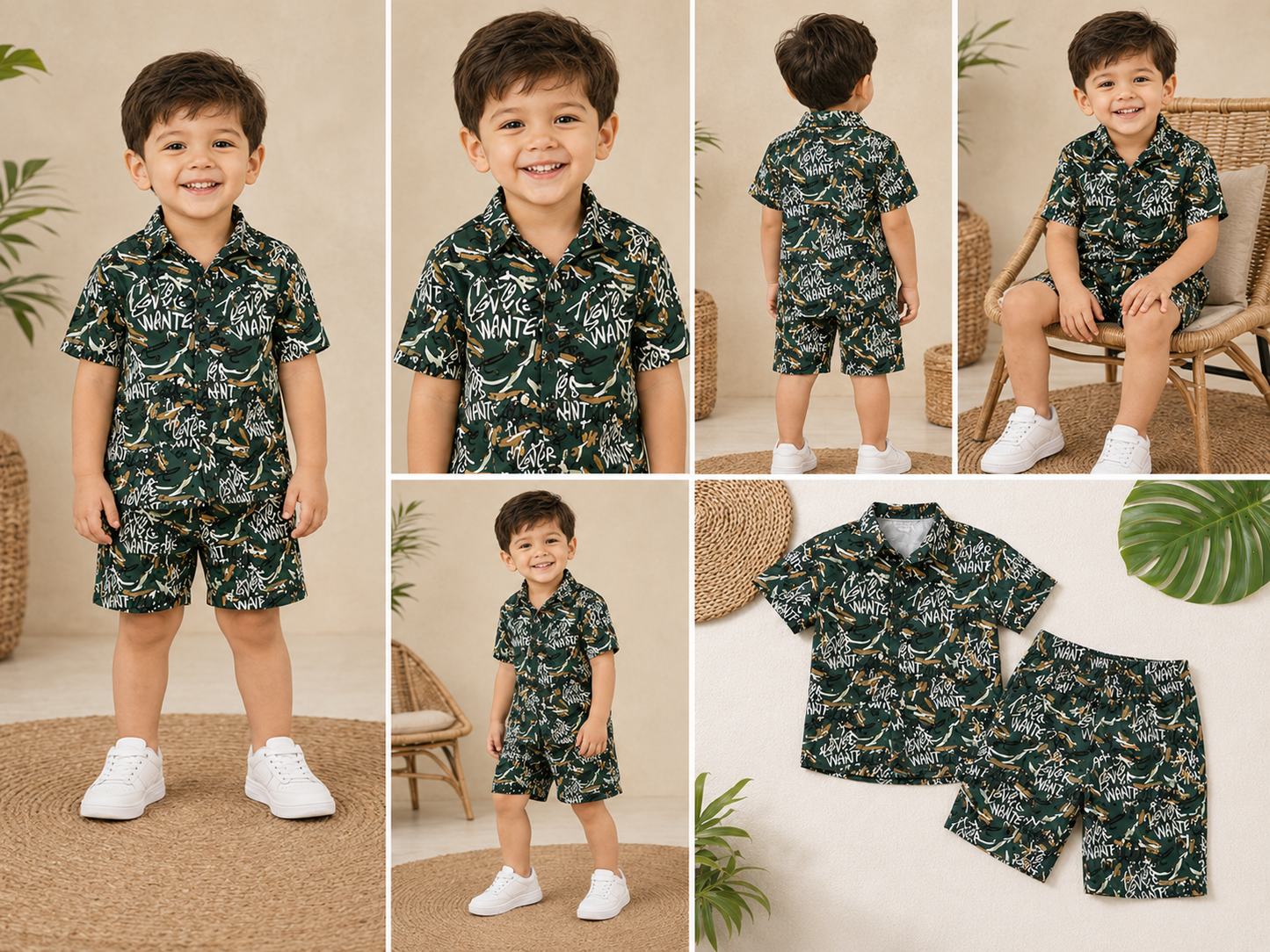 Boys Matching Shirt & Shorts Set
