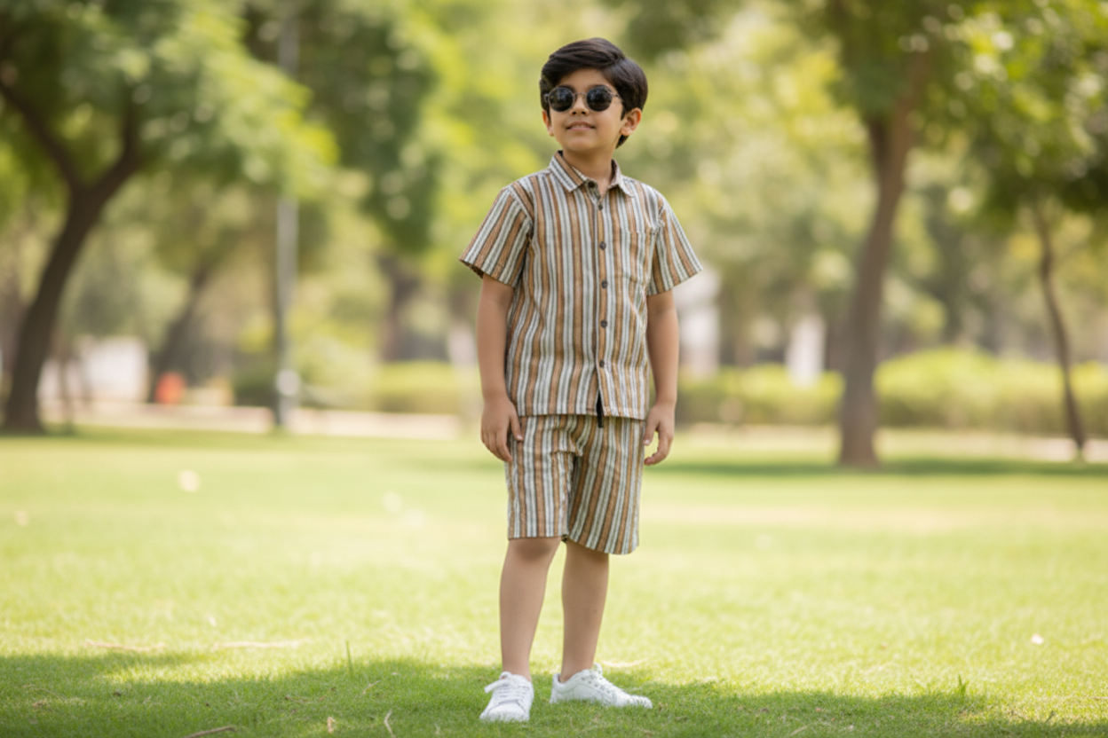 Boys Matching Shirt & Shorts Set